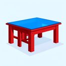 Pallet Dining Room Table Pallet Red Painted Dining Table With Glass Top Photos